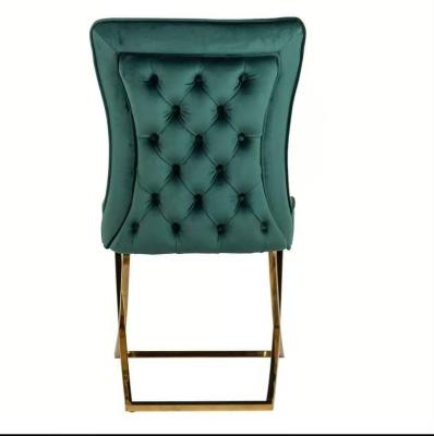 China Best Selling Europe Style (Height) Adjustable Fire Proof Foam Polished Stainless Steel Velvet Dining Chair For Home Restaurant Hotel for sale