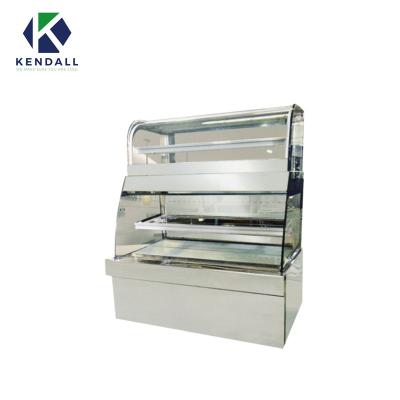 China Double-temperature Cake Refrigerator Curve Pastry Chocolate Air Cooling Cabinet Display Glass Refrigeration Equipment for sale