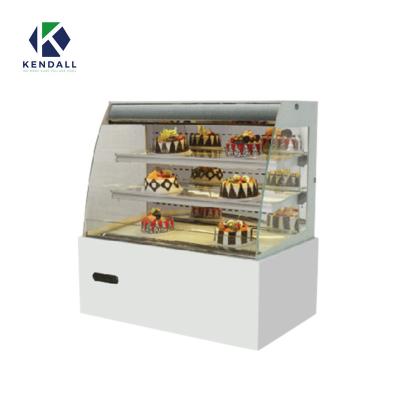 China Double-temperature Refrigerated Bakery Cake Refrigerator Display Cabinets Display Case With LED Lighting for sale