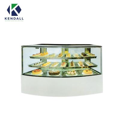 China Double-temperature bakery cake refrigerator display cabinets refrigerated showcase for cake chocolate shop for sale