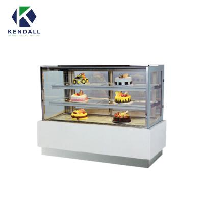 China Double-temperature stainless steel commercial worktop refrigerated vertical commercial display case refrigerator for sale