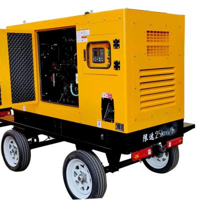 China 37.5KVA Mobile Trailer Silent Box Diesel Generator for Portable Emergency Power Supply for sale