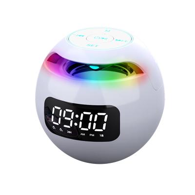 China Mini Portable Home Ball Card Small Cannon Loudspeaker Clock Colorful Steel Wireless Speaker Colorful Light LED Speaker for sale