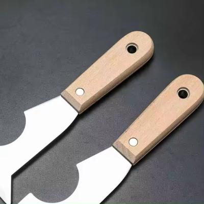 China Wooden Handle Stainless Steel Paint Scraper Taping knife Multifunctional Putty Knife Scraper for sale