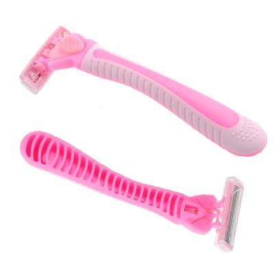 China Customization Cheap Price Female Triple Blade Women Razor Shaving Razor Beauty Tool with Handle for sale