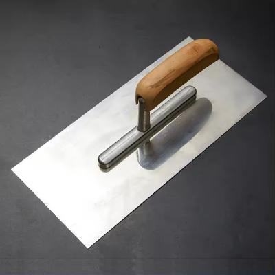 China Construction Tools Floor Scraper Wood Handle Carbon Steell Blade Plastering Trowel for sale