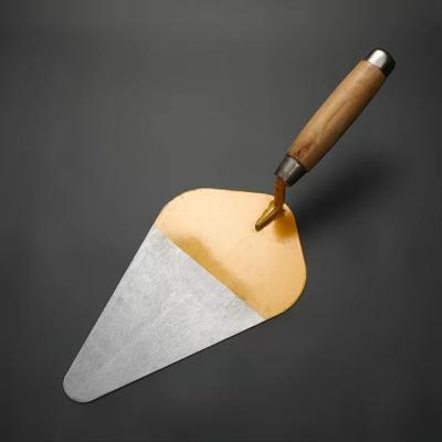 China Wooden Handle Round High Carbon Hardened Tempered Steel Pointing Masonry Bricklaying Trowel for sale