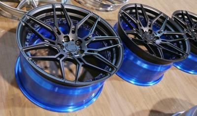 China Blue Brush 2pc 3Pc forged wheel 18 inch Alloy Cars 19 step lip 5X108 5x112 Car Alloy Wheels Rim for sale