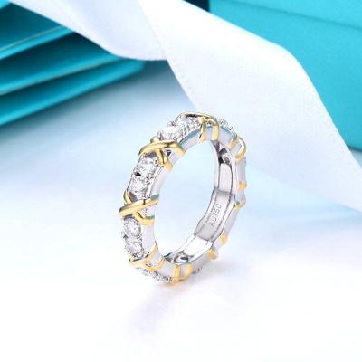 China High quality designer CLASSIC Luxury Fashion Jewelry Ring Diamond Couple Ring Factory x shaped tiff S925 for sale