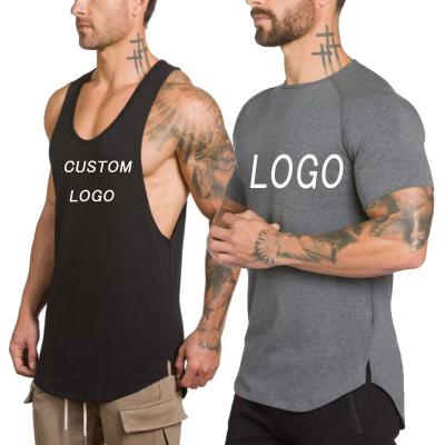 China Breathable Custom LOGO Mens Sport Wear Workout Clothes Fitness Tank Tops Custom Men Gym Activewear Men Invest Short Sleeve T-Shirt for sale