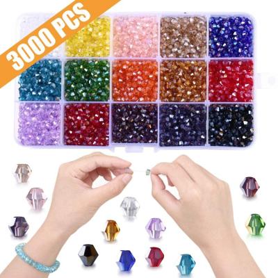 China For Jewelry Making Wholesale Color Bicone Diy 4 Mm Bead Jewelry Making Crystal Beads Glass for sale