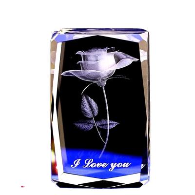 China Europe Crystal Custom 3D Laser Engraved 3D Photo Crystal Cube for sale