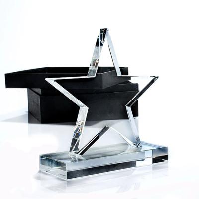 China Awards of Europe Crystal Plaque With Star Shape Crystal Award Crystal Glass Trophy for sale