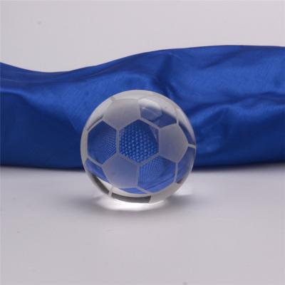 China New Crystal Ball Crystal Glass Basketball stylish Europe football globe with base for sports supply for sale