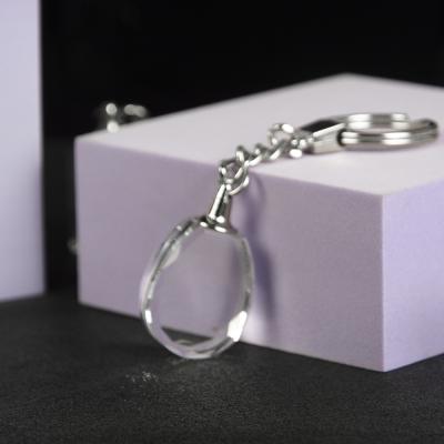 China Wholesale souvenir gift 2021 k9 white lead glass Crystal Keychain For Promotion Gift for sale