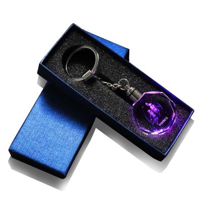 China Wholesale K9 Crystal Keychain For Laser Engraving Crystal Keychain Custom Photo Led Light Blank Souvenir Gift for sale