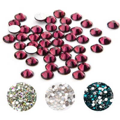 China Amazon Hot Sale Nail Art Glass Non Hotfix Flat Back Crystal Rhinestone for sale