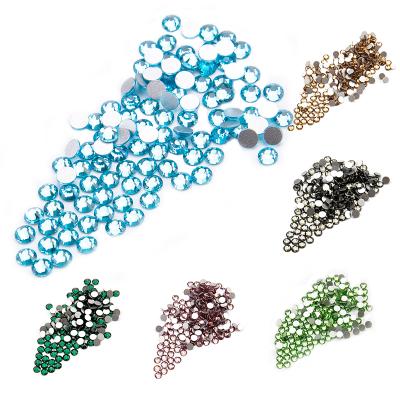 China Wholesale Round Nail Art Embellishments Glass Rhinestone Flatback for sale