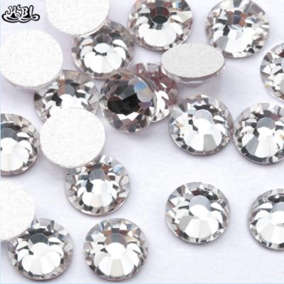 China Hot Sales Ss3-ss34 Flatback Flat Back Round Nail Accessories Glass Rhinestones for sale