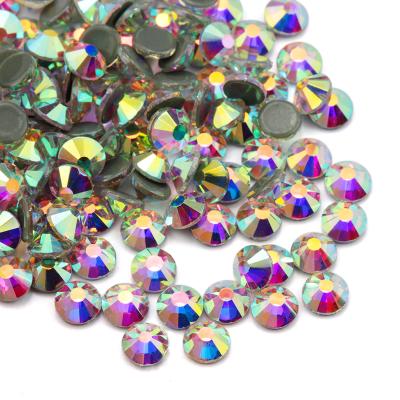 China Flatback Ss20 Apparel Accessories Suppliers Design Rhinestone Ss12 ab Flat Back Glass Stones For Nail Art for sale