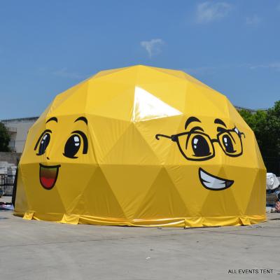 China Galvanized Steel Tube Customized PVC Canvas Geodesic Dome Tent Heavy Duty Camping Tent for sale