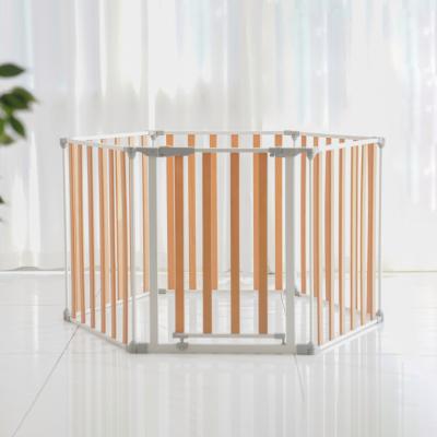 China New METAL&wood Series Modern Baby Playpen Playard Portable Playard Pen For Infants Babies Kids Safety Play Center for sale