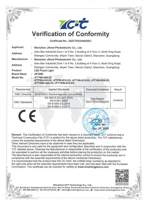 CE - Shenzhen Jifond Photoelectric Co., Ltd.