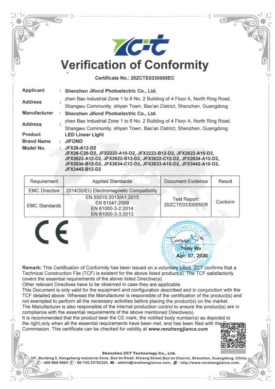 CE - Shenzhen Jifond Photoelectric Co., Ltd.