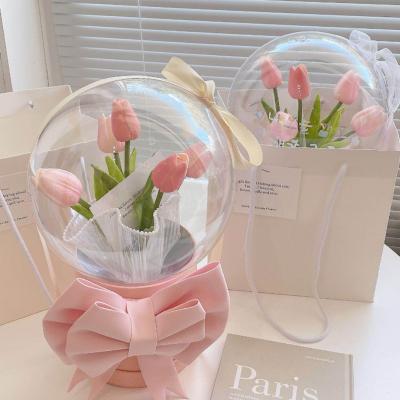 China Top Quality Recyclable Widely Used Acrylic Flip Ball Roses Flower Cookie Packing Box for sale