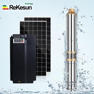 China Environmental protection high efficiency DC pump solar high head submersible deep well solar water pump system for sale