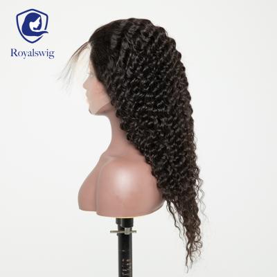 China 26 Inch Deep Wave Raw Human Hair Lace Front Wig For White Women, Raw Indian Hair Wigs For Black Women for sale