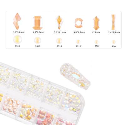 China Easy Apply Flat Rhinestone Nail Art Amazon Various Features DIY Rhinestone Set AB Bestselling Magic Color for sale