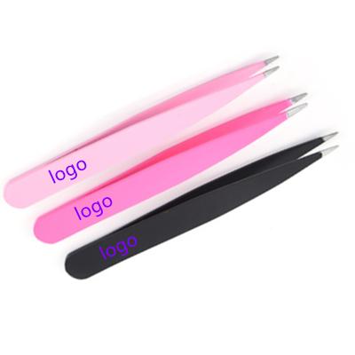 China Long Lasting Ladies Eyebrow Makeup Tools Stainless Steel Tweezers Sharp Eyebrow Tweezers for sale