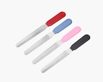 China Hot Sale Double Sandpaper Nail Folder Stainless Steel Manicure Pedicure Tools Metal Nail Folders Double Sided Buffer for sale