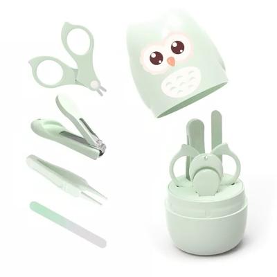 China Baby Personal Manicure Newborn Professional Nail Tools Owl Style Box Packing Baby Nail Clipper Set Baby Nail Care Kit Pink Green for sale