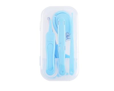 China Daily Nail Care Tools 5 Pieces Personal Blue Ear Ear Nose Personal Blue Nose Stainless Steel Nail Clipper Baby Manicure Baby Nail Clipper Baby Care Cleaning Kit for sale