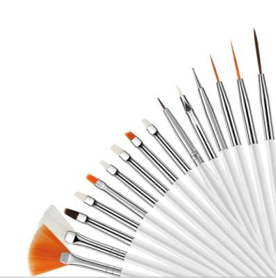 China Durable Professional Nail Brushes 15 Pieces Nail Art Brushes Nylon Nail Brush for sale