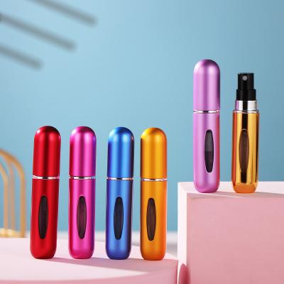 China Cosmetic Perfume Bottle Light Vapor Glass Perfume 5ml Glass Spray Bottle Bottom Aluminum Filled Bottle for sale