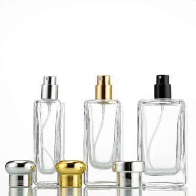 China 30ml 50ml 100ml Cosmetics With Silver Lids Deep Love Perfume Bottle Spray Glass Empty Cosmetic Packaging Refillable Bottle for sale