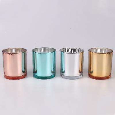 China Aromatherapy Candle Holder Home Decoration Glass Cup Candle Holder Multicolor Plated Office Home Cup for sale