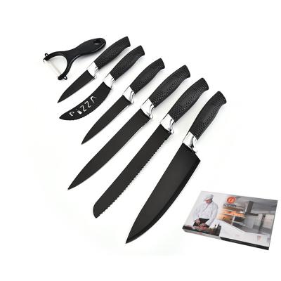 China Viable Hot Selling 7pcs Stainless Steel Kitchen Knife Nonstick Coating Set for sale