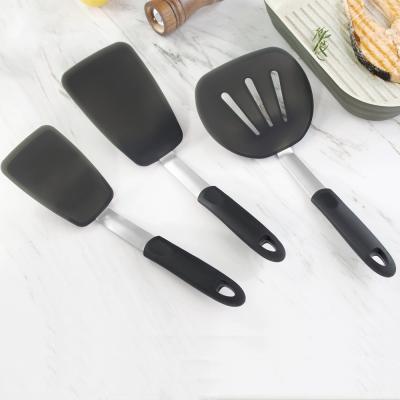 China Amazon Best Selling 3Piece Viable Hot Silicone Spatulas Silicone Cookware Set Turner Spatula Set Heat-Resistant Silicone for sale