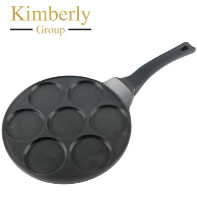 China Sustainable 26cm 7 Holes Pancake Egg Making Frying Pan Egg Frying Pan Non-stick Pan for sale