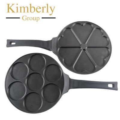 China Sustainable 6 Heart Shape 26cm Kitchenware Non Stick Pancake Pan Egg Frying Pan for sale