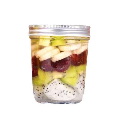 China Circular food jam jar can pepper caviar pickle bottles honey in the evening for sale