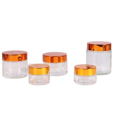 China Cosmetic Transparent Cream Bottle Glass Cream Cosmetics Packing Bottle for sale