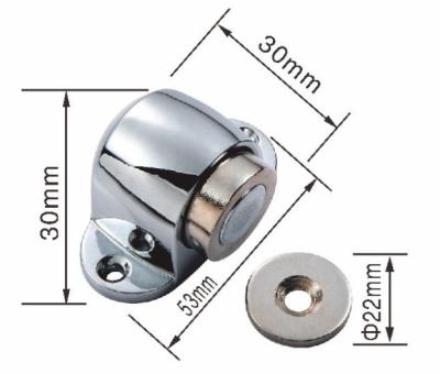 China Zinc Alloy Interior Magnetic Door Stop Floor Mounted Magnetic Door Holder for sale