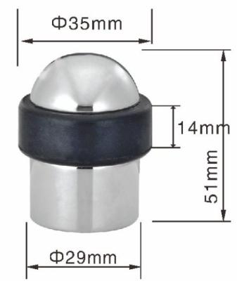 China Dome Type Interior Door Stops Solid Stainless Steel Wall Mounted Door Stop for sale