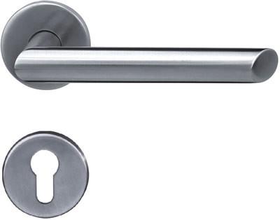 China Bevel Edge Stainless Steel Interior Door Handles Tubular Level Metal Door Handle for sale