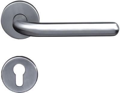 China Round End Tubular Level Stainless Steel Door Handles For Metal Door for sale